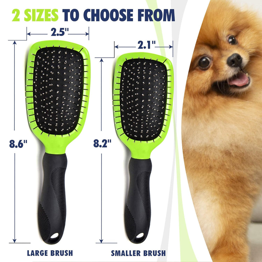 Ultimate Pet Grooming Set for Dogs & Cats - Double-Sided Brush & Comb - Effective Deshedding, Lice & Flea Removal - Comfortable Grip & Soft Bristles