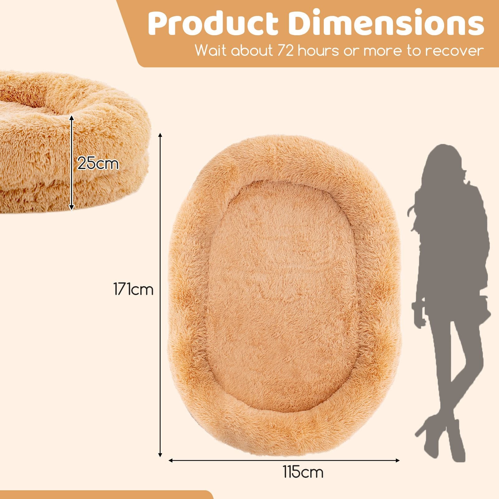 Cozy Human Dog Bed Set with Plush Blanket and Luxurious Pillow