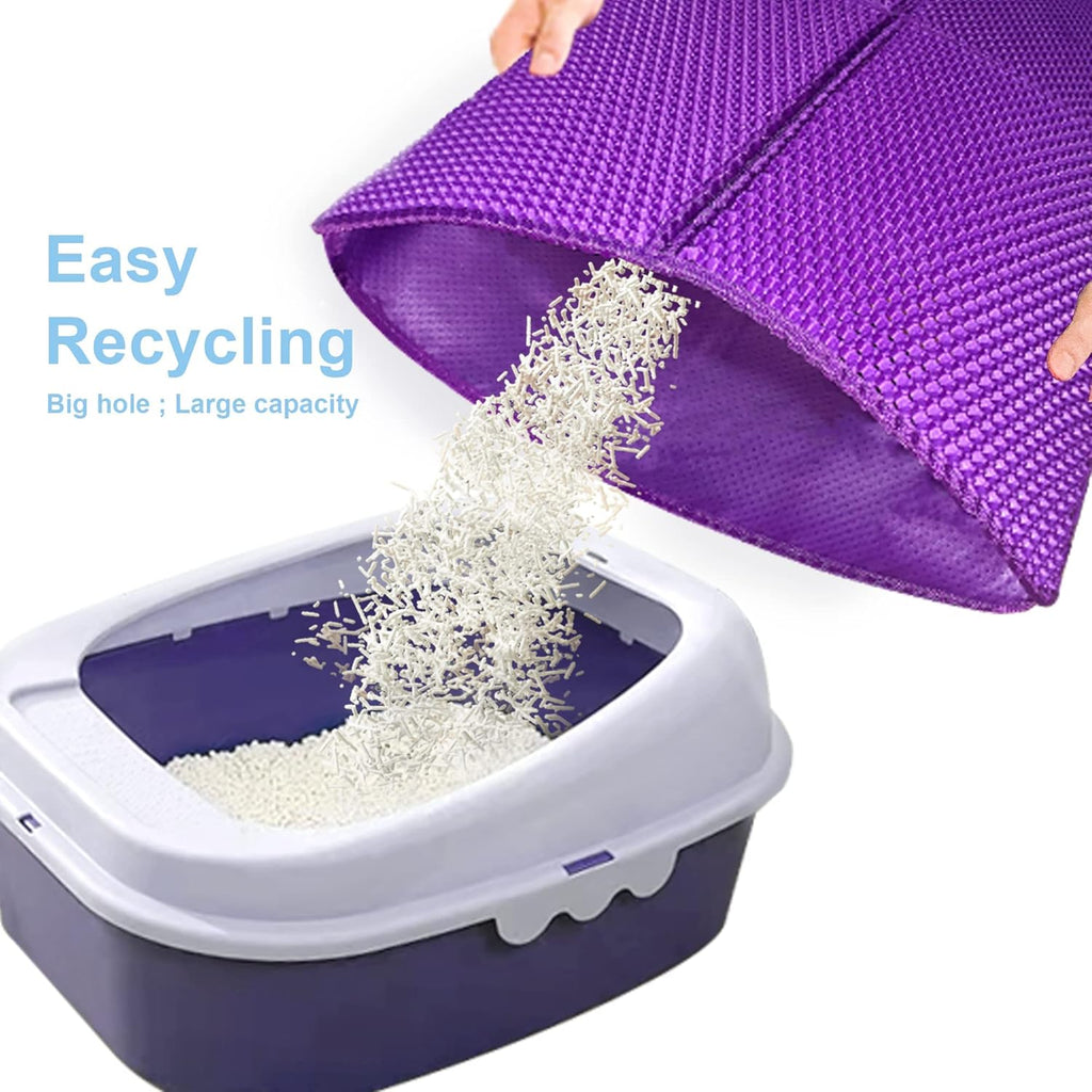 Premium Cat Litter Trapping Mat - 30”x22” Waterproof & Easy Clean Double Layer Design, Perfect for Scatter Control and Litter Box Protection