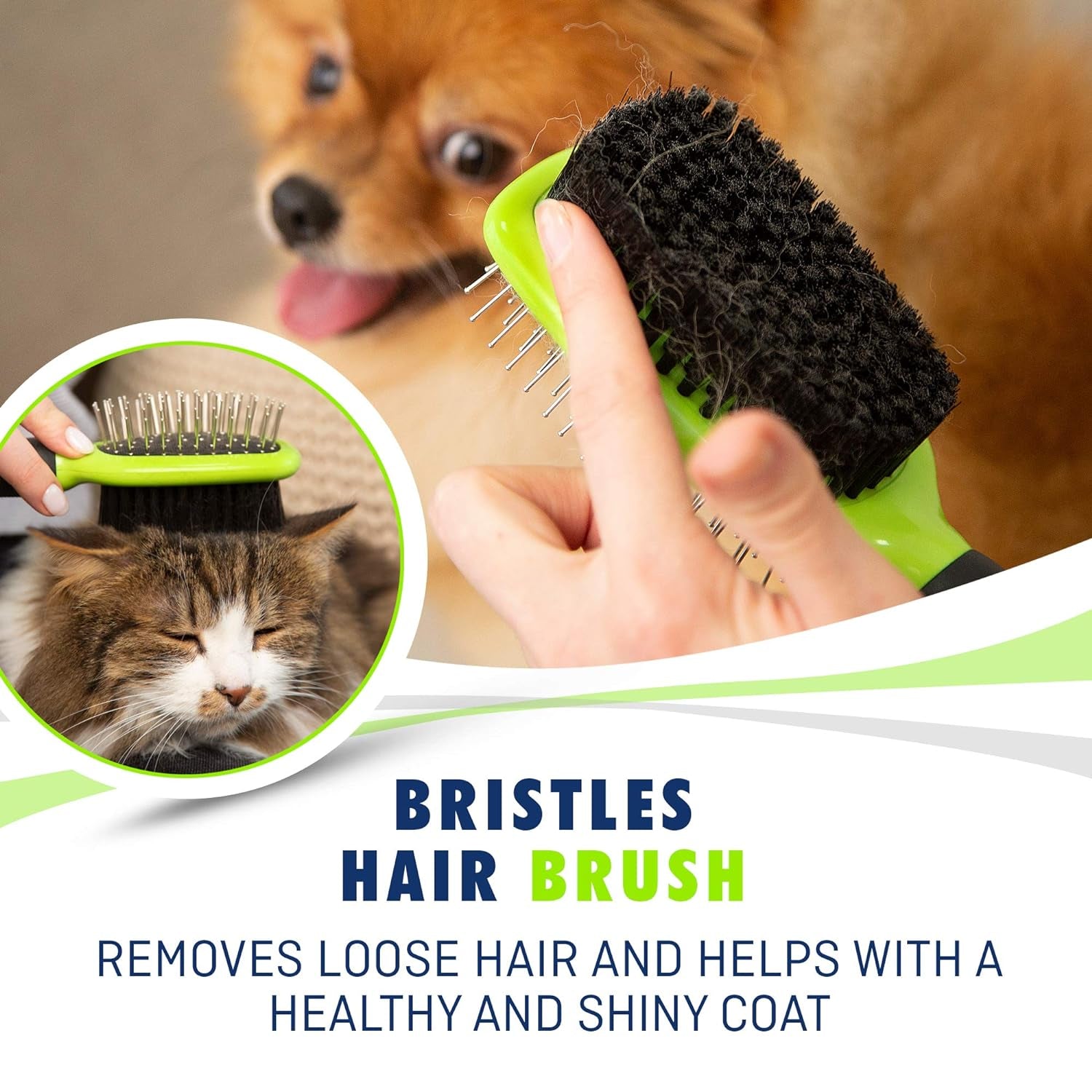 Ultimate Pet Grooming Set for Dogs & Cats - Double-Sided Brush & Comb - Effective Deshedding, Lice & Flea Removal - Comfortable Grip & Soft Bristles