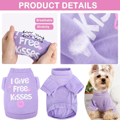 Adorable 4-Pack Dog Clothes for Small Dogs - Cute T-Shirts for Yorkies, Chihuahuas & Teacups - Perfect Summer & Fall Outfits for Your Little Princess