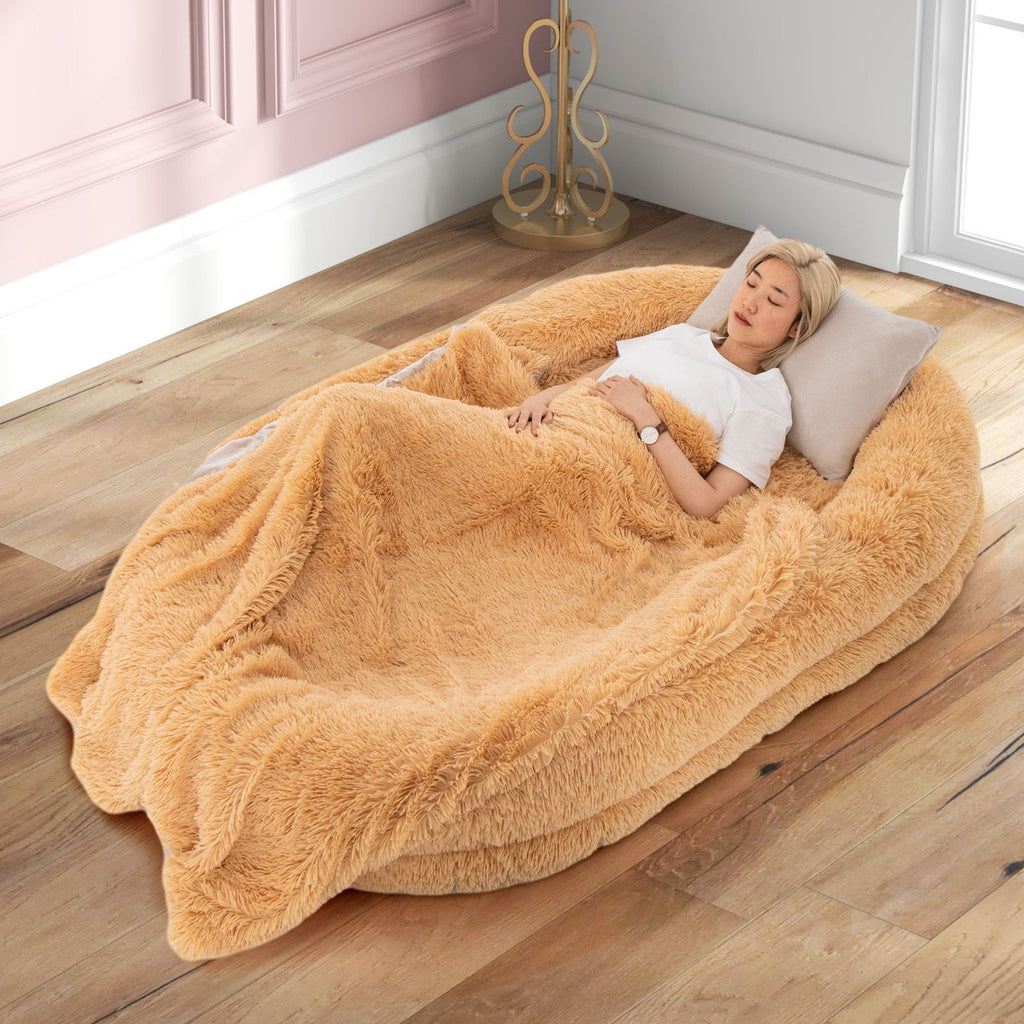 Cozy Human Dog Bed Set with Plush Blanket and Luxurious Pillow
