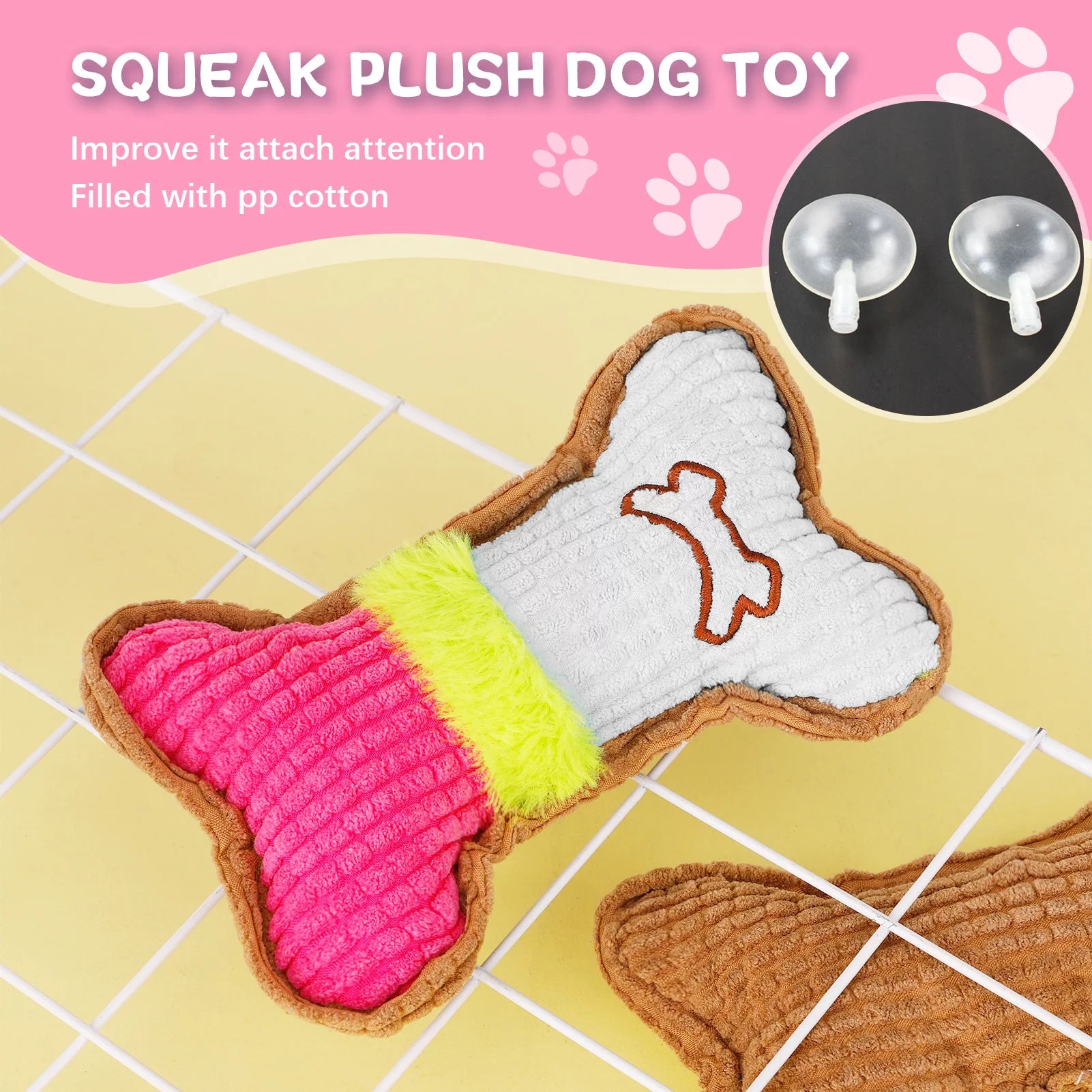 5-Pack Interactive Puppy Chew Toys - Pink Rubber & Plush Squeaky Teething Toys for Small Dogs, Perfect for Dental Care and Playtime!