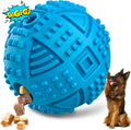 Indestructible Treat Dispensing Dog Balls for Aggressive Chewers - Squeaky Puzzle Toys for Large Breeds