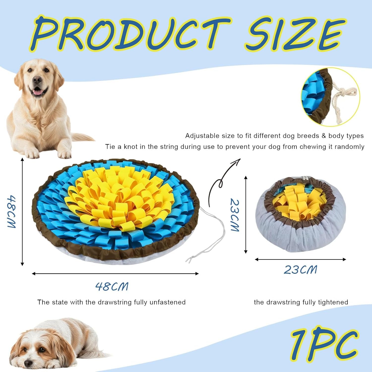 Interactive Snuffle Mat for Dogs - Durable, Non-Slip Sniffing Rug to Enhance Foraging Skills - Perfect for Large Dogs and Puppies