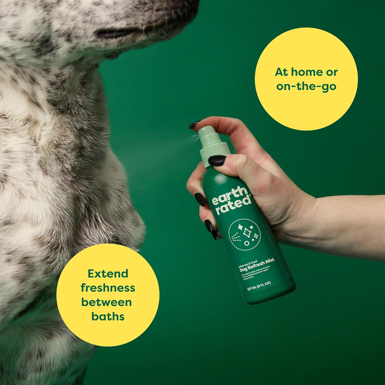 Dog Deodorizing Spray, Conditioning & Odor-Eliminating Dog & Puppy Perfume, for All Coat Types, Refreshing White Tea & Basil Scent, 8 Oz.