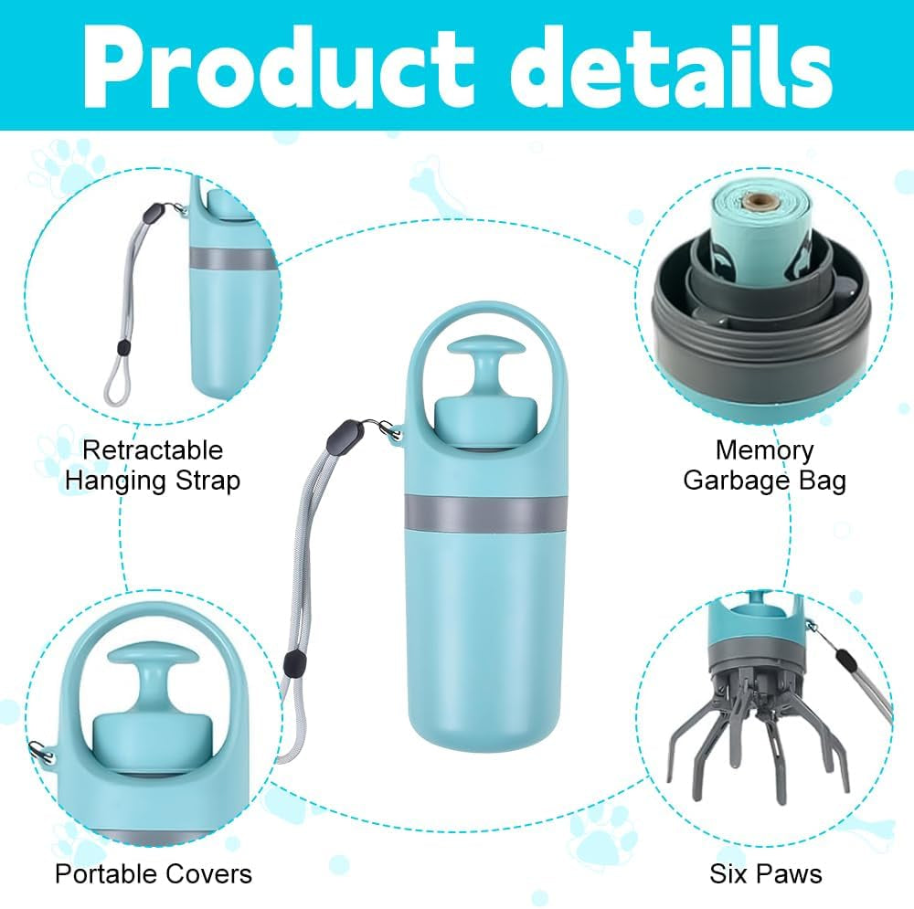 Ultimate Portable Dog Pooper Scooper - No Touch, Leak-Proof Design with Bags Included for Effortless Cleanup! Ideal for All Dog Sizes!
