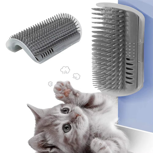 4X Cat Self Groomer Brush - Wall Corner Massage & Scratching Comb for Happy, Healthy Cats
