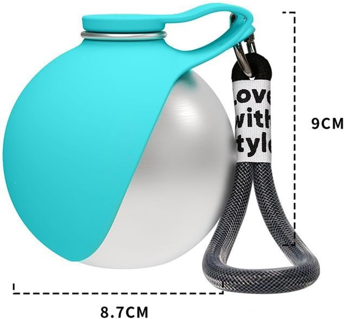 Portable 2-in-1 Stainless Steel Dog Water Bottle with Foldable Silicone Bowl - Perfect for Walks and Hikes (285ml, Blue)