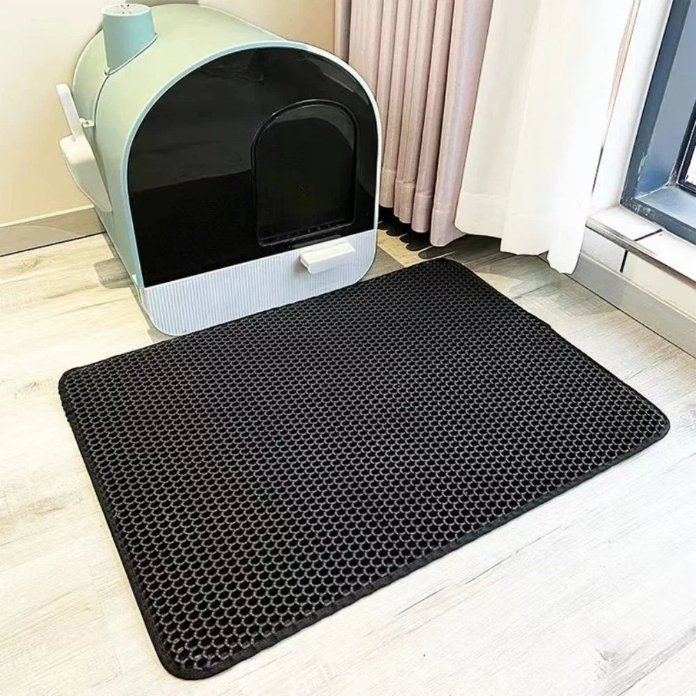 Large Cat Litter Mat Waterproof Double Layer Non Slip Litter Box Tray Pad Washable Durable Pet Toilet Training Mat