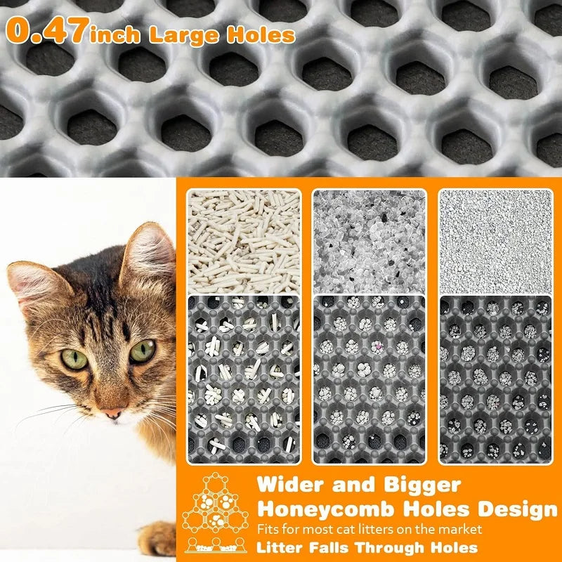 Cat Litter Mat Double Layer Pet Non Slip Big Pet Litter Box Filter MatWear Resistant Waterproof Anti-slip Cat Litter Mat