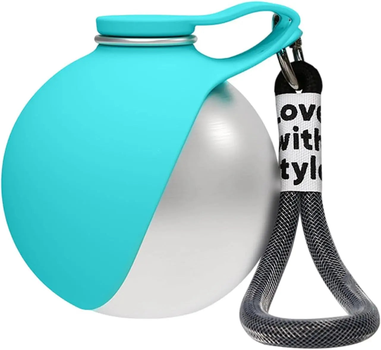 Dogs Drinking Bottle with Silicone Bowl, 285ml Stainless Steel Leak-Proof Dog Drinking Bottle for Cats and Dogs, Walks and Hikes