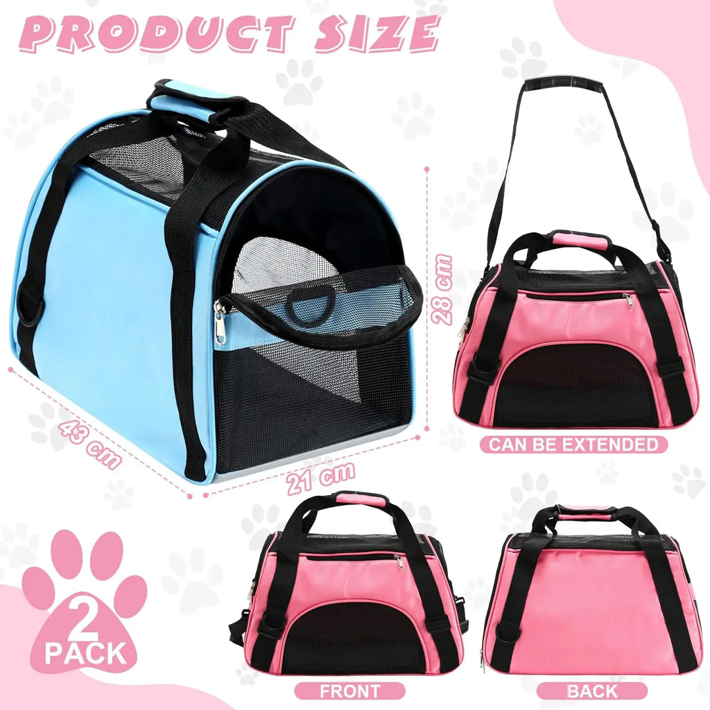 Cat Bags Portable Dog Carrier Bag – Breathable Mesh Pet Travel Carrier for Small Dogs & Cats, Foldable Handbag Transport Bag