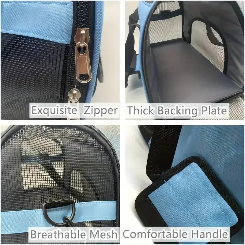 Cat Bags Portable Dog Carrier Bag – Breathable Mesh Pet Travel Carrier for Small Dogs & Cats, Foldable Handbag Transport Bag