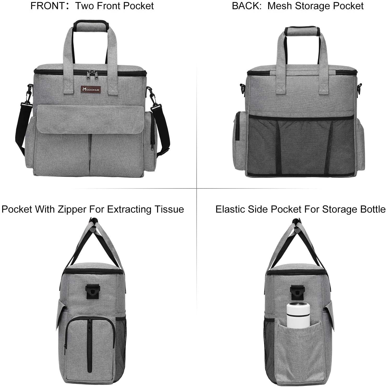 Ultimate Dog Travel Bag - Airline Approved Pet Tote with Multi-Function Pockets, Food Containers, Collapsible Bowls & Feeding Mat (Grey)