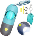 Crystal Blue LED Dog Poop Bag Dispenser with Metal Clip - Light Up Your Walks!