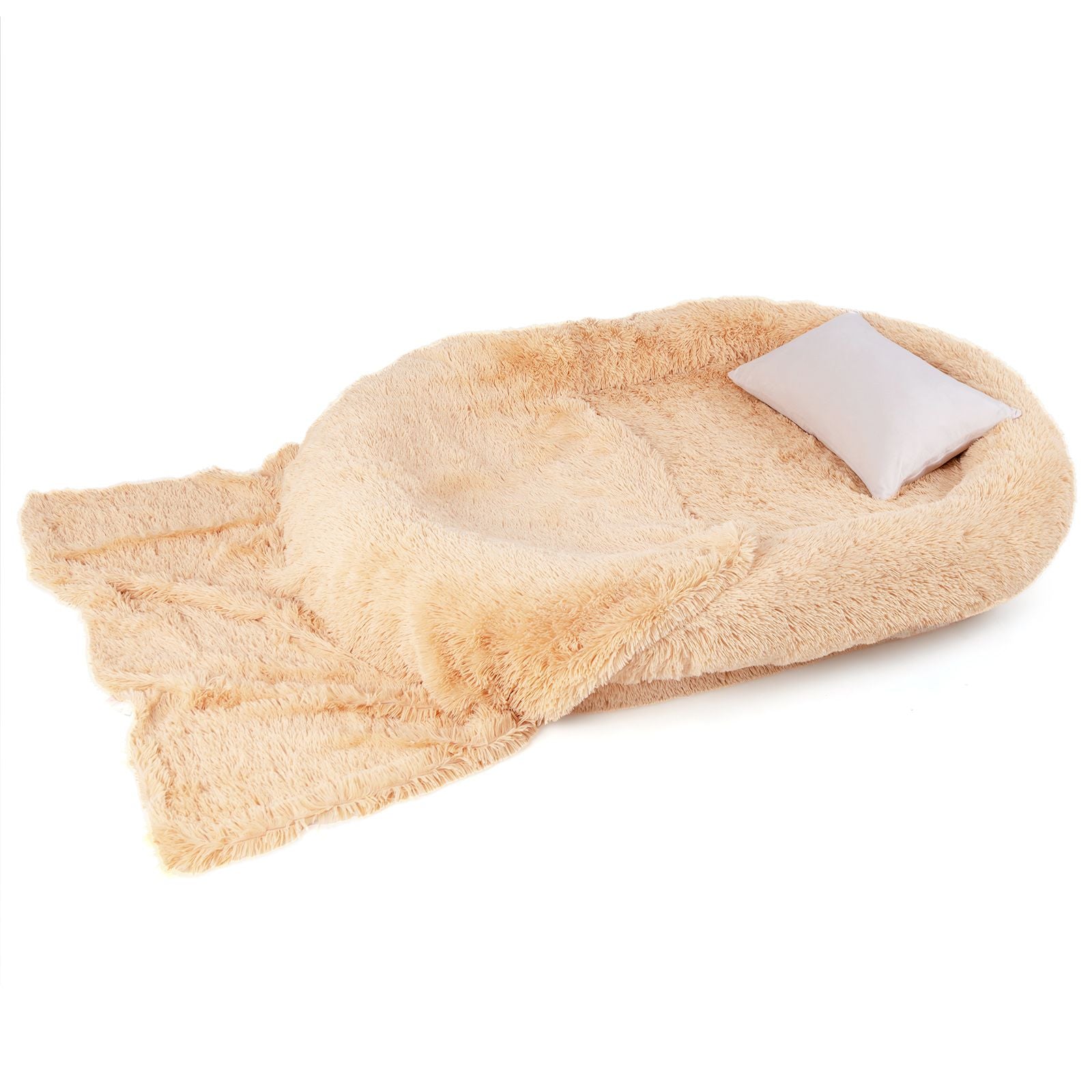 Cozy Human Dog Bed Set with Plush Blanket and Luxurious Pillow