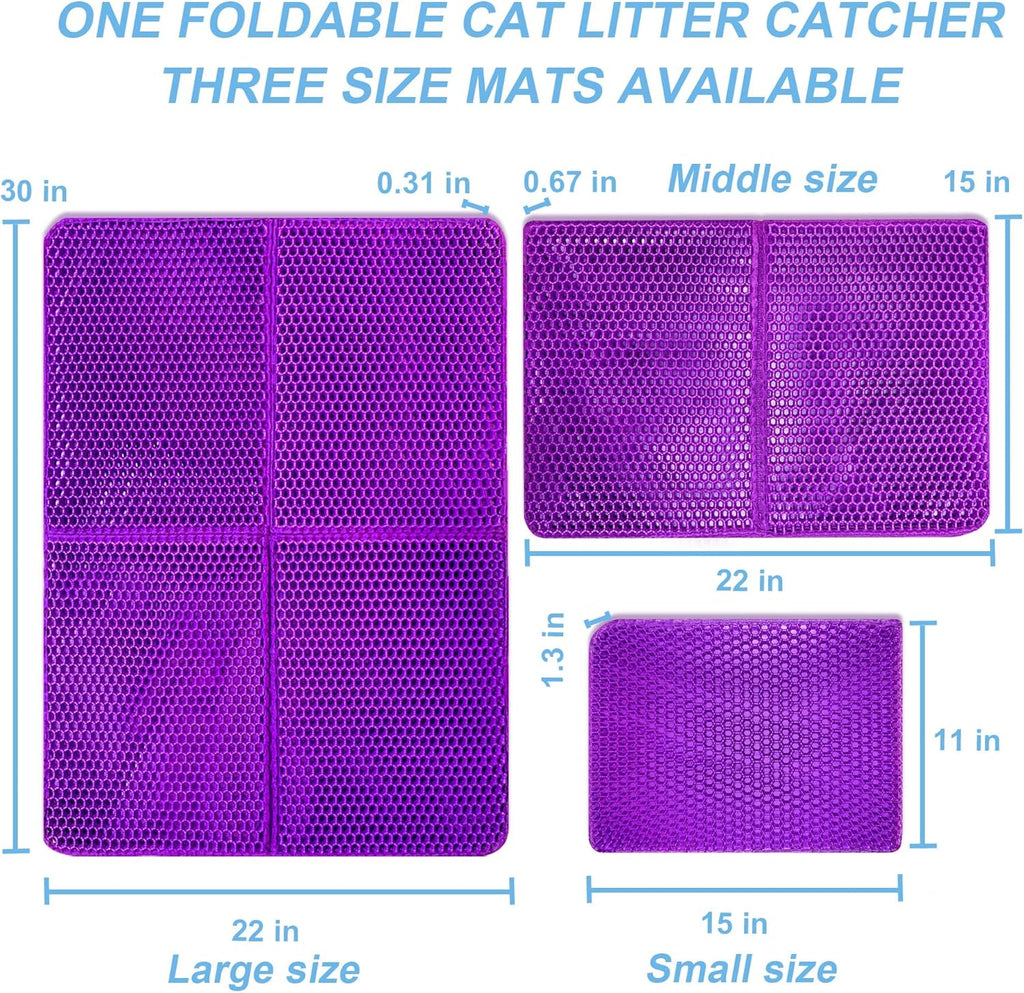 Premium Cat Litter Trapping Mat - 30”x22” Waterproof & Easy Clean Double Layer Design, Perfect for Scatter Control and Litter Box Protection