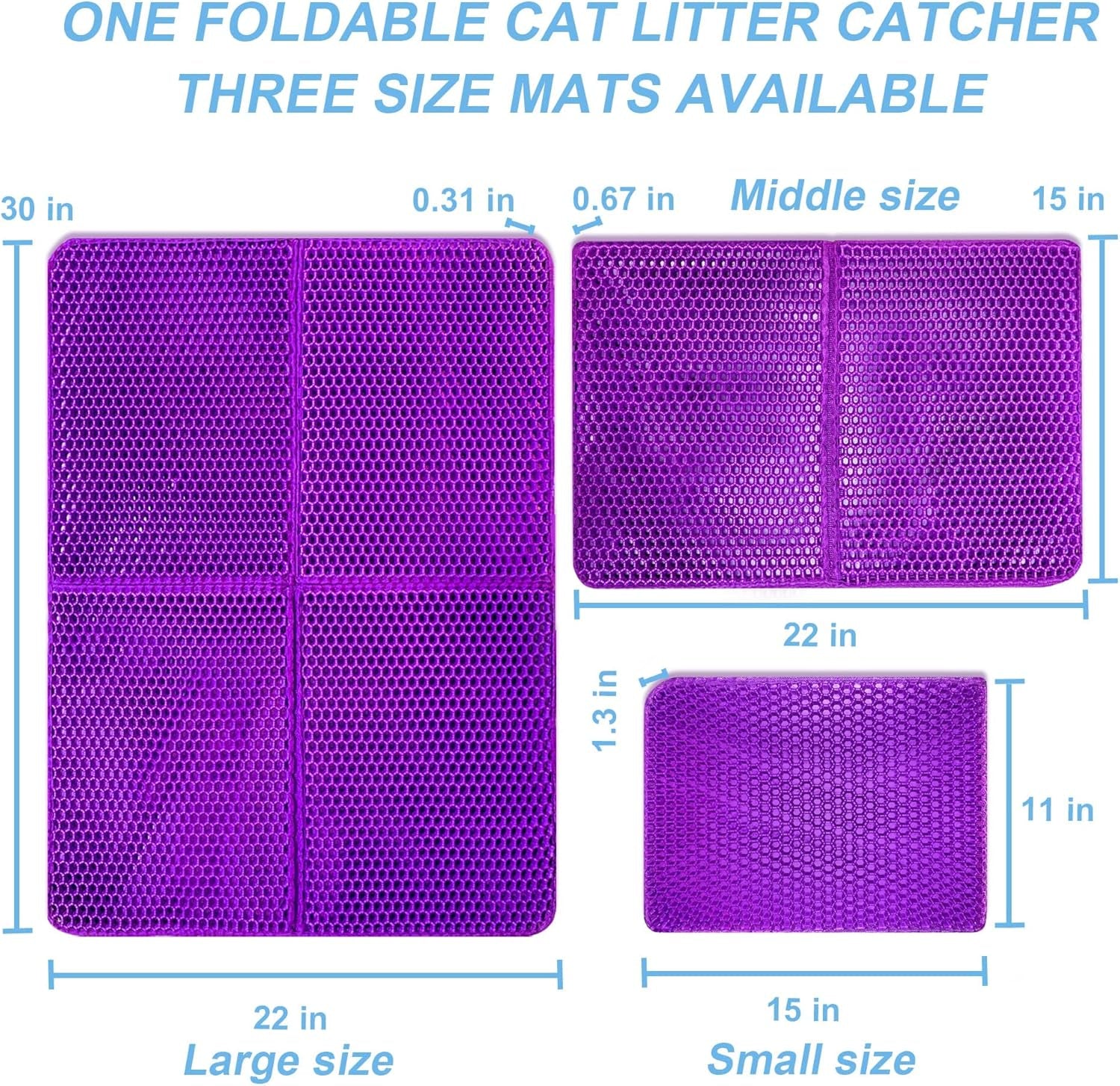 Premium Cat Litter Trapping Mat - 30”x22” Waterproof & Easy Clean Double Layer Design, Perfect for Scatter Control and Litter Box Protection
