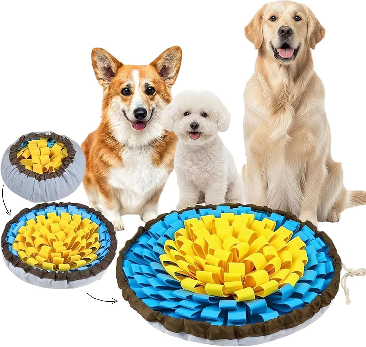 Interactive Snuffle Mat for Dogs - Durable, Non-Slip Sniffing Rug to Enhance Foraging Skills - Perfect for Large Dogs and Puppies