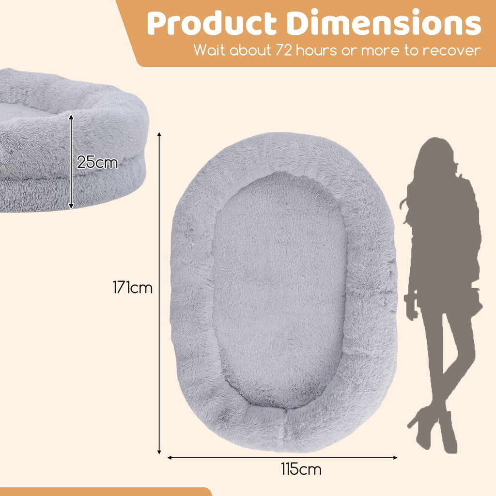 Cozy Human Dog Bed Set with Plush Blanket and Luxurious Pillow